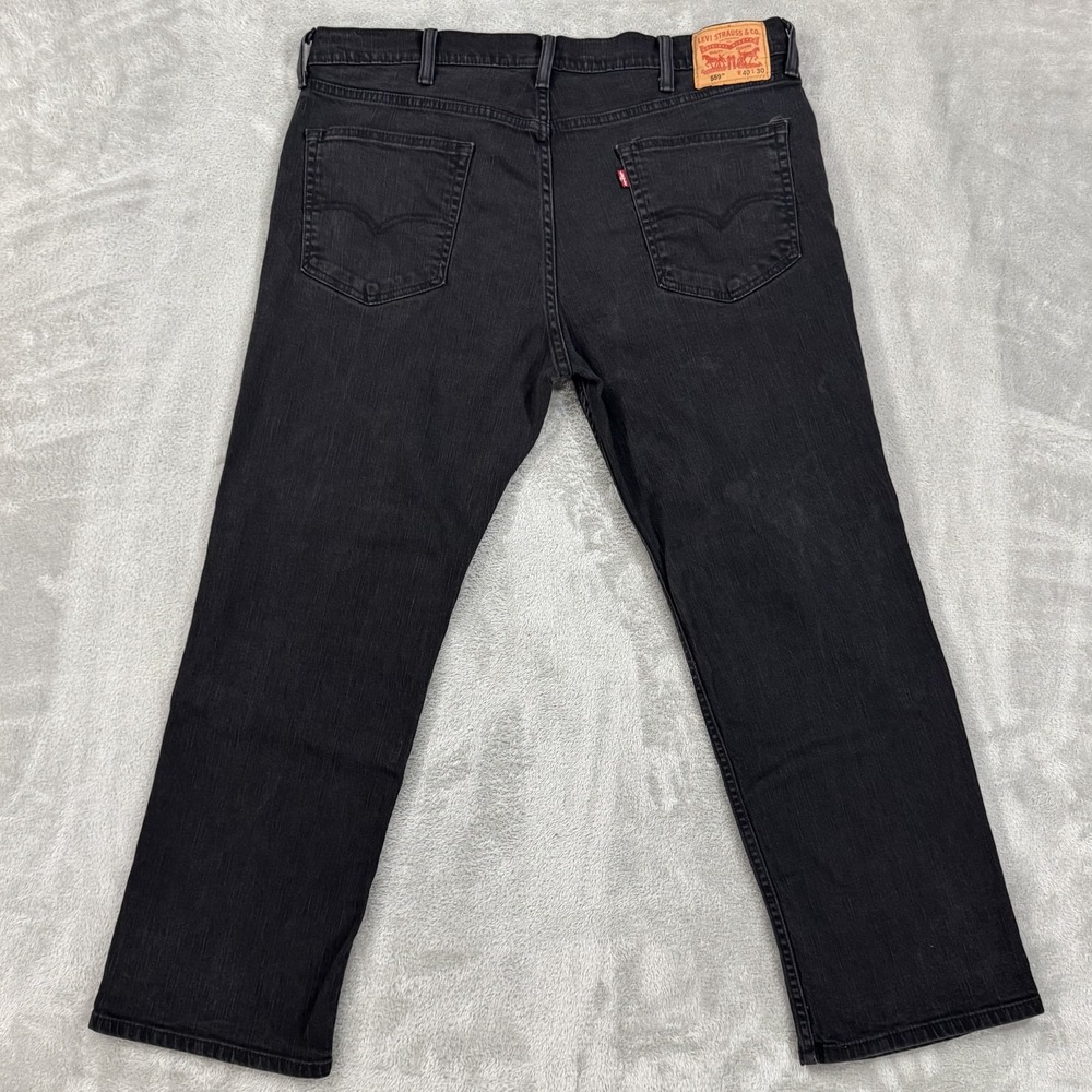 Levis 559 Jeans Mens 40x30 Black Relaxed Straight Stretch Comfort Flex High Rise